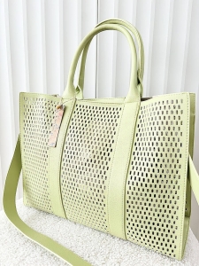 Mandoline torebka shopper zielona ażurowa