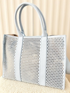 Mandoline torebka shopper niebieska ażurowa