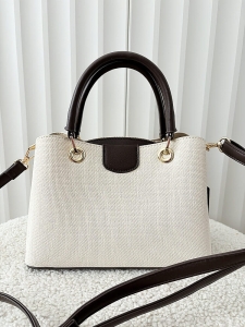 Gallantry mini torebka shopperka beżowa z brązowym