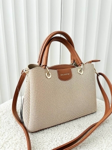 Gallantry mini torebka shopperka ciemnobeżowa z camelowym