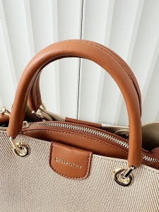 Gallantry mini torebka shopperka ciemnobeżowa z camelowym