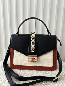 Gallantry torebka listonoszka brązowa z czarnym z klapką