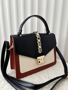 Gallantry torebka listonoszka brązowa z czarnym z klapką