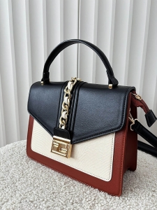 Gallantry torebka listonoszka brązowa z czarnym z klapką