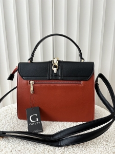 Gallantry torebka listonoszka brązowa z czarnym z klapką