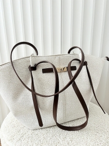 Gallantry torba shopper beżowa z brązowym materiałowa