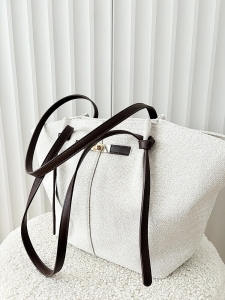 Gallantry torba shopper beżowa z brązowym materiałowa