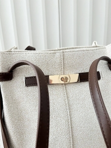 Gallantry torba shopper beżowa z brązowym materiałowa