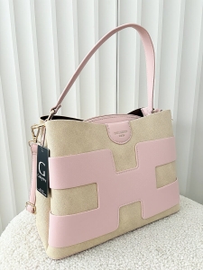 Gallantry torebka shopperka różowa z beżowym