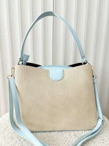 Gallantry torebka shopperka niebieska z beżowym