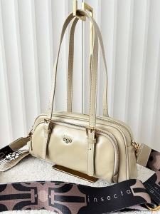 Ego torebka kuferek skórzana beżowa