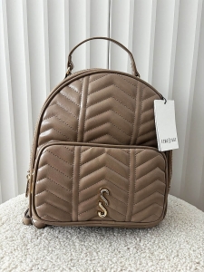 Eva Minge torebka plecak beżowy z kieszenią pikowany