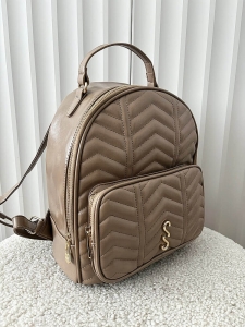 Eva Minge torebka plecak beżowy z kieszenią pikowany