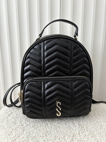 Eva Minge torebka plecak czarny z kieszenią pikowany