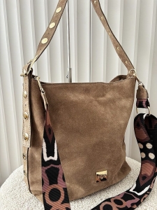 Ego torebka shopper zamszowa taupe na ramię
