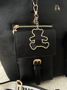 Lulu Castagnette torebka shopper czarna z kieszeniami