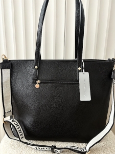 Lulu Castagnette torebka shopper czarna z kieszeniami