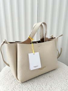 Torebka shopperka jasnobeżowa trzykomorowa