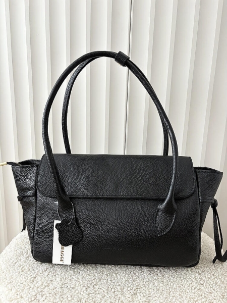 Laura Biaggi skórzana torba shopper na ramię czarna