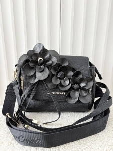 Massimo Contti torebka listonoszka czarna kwiaty zip