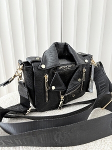 Massimo Contti listonoszka czarna zip z klapką