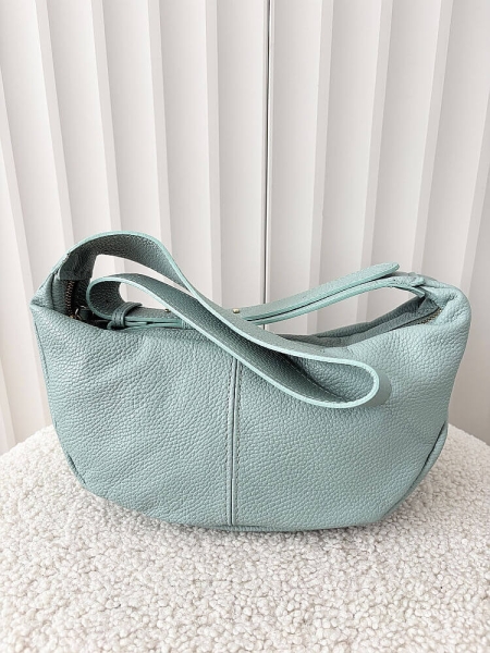 Laura Biaggi duża torebka listonoszka skórzana zielona