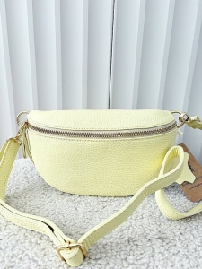 Laura Biaggi torebka nerka skórzana żółta