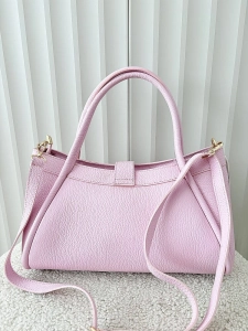 Laura Biaggi torebka shopperka skórzana różowa