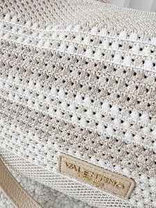 Torebka shopperka beżowa plecionka