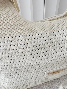 Torebka shopperka ecru plecionka