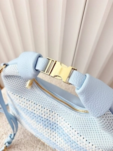 Torebka shopperka niebieska plecionka