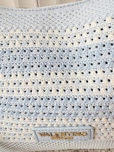 Torebka shopperka niebieska plecionka