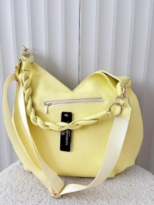 Massimo Contti torba shopper na ramię żółta kwiaty