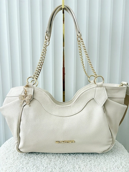 Massimo Contti torba shopper na ramię beżowa