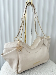 Massimo Contti torba shopper na ramię beżowa