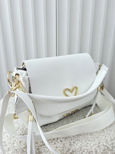 Massimo Contti listonoszka biała zip z klapką serduszko