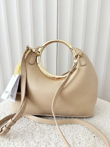 Torebka mini shopperka taupe z okrągłą rączką