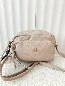 Lulu Castagnette torebka kuferek beżowa z kieszenią