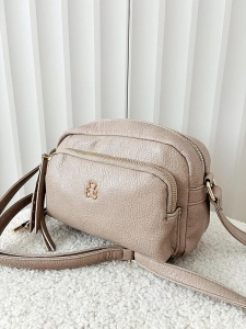 Lulu Castagnette torebka kuferek beżowa z kieszenią