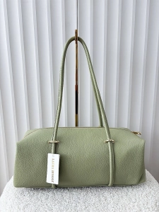 Laura Biaggi torebka kuferek na ramię skórzany zielony