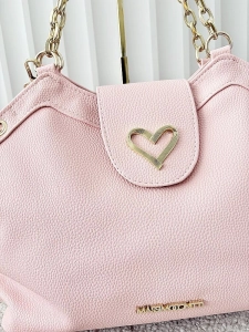 Massimo Contti torba shopper różowa serduszko