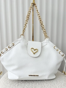 Massimo Contti torba shopper biała serduszko