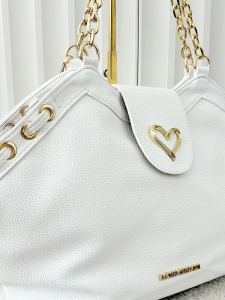 Massimo Contti torba shopper biała serduszko