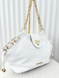 Massimo Contti torba shopper biała serduszko