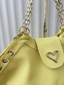 Massimo Contti torba shopper żółta serduszko