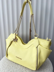 Massimo Contti torba shopper na ramię żółta