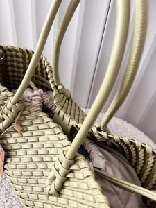 Mandoline torebka shopperka na ramię zielona plecionka