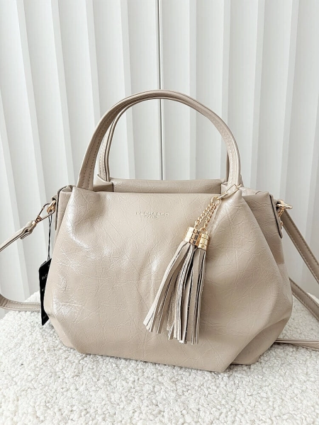 Flora&Co torebka mini shopperka beżowa