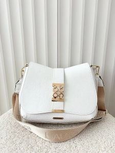 Laura Biaggi torebka listonoszka biała z klapką