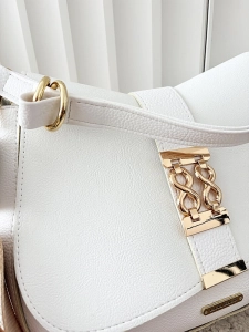 Laura Biaggi torebka listonoszka biała z klapką